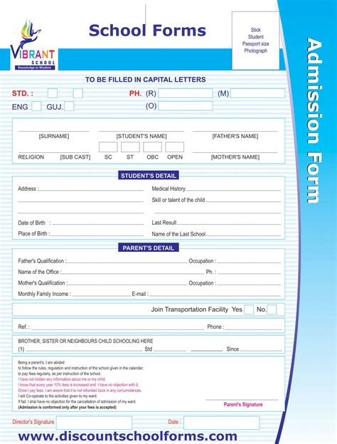 Downloadable School Forms .